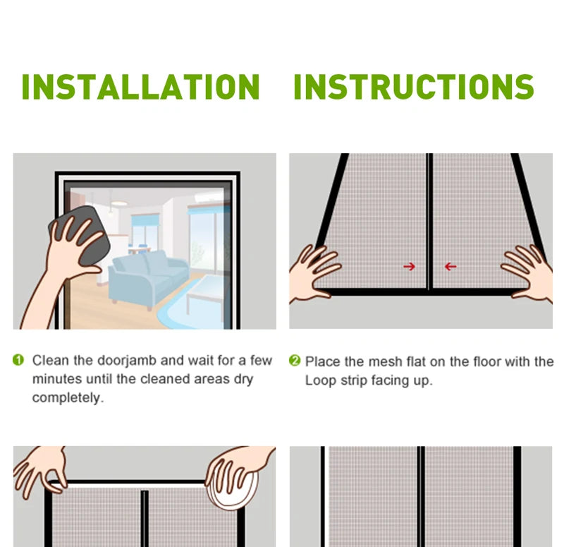 Magnetic Door Screen Insect Shield