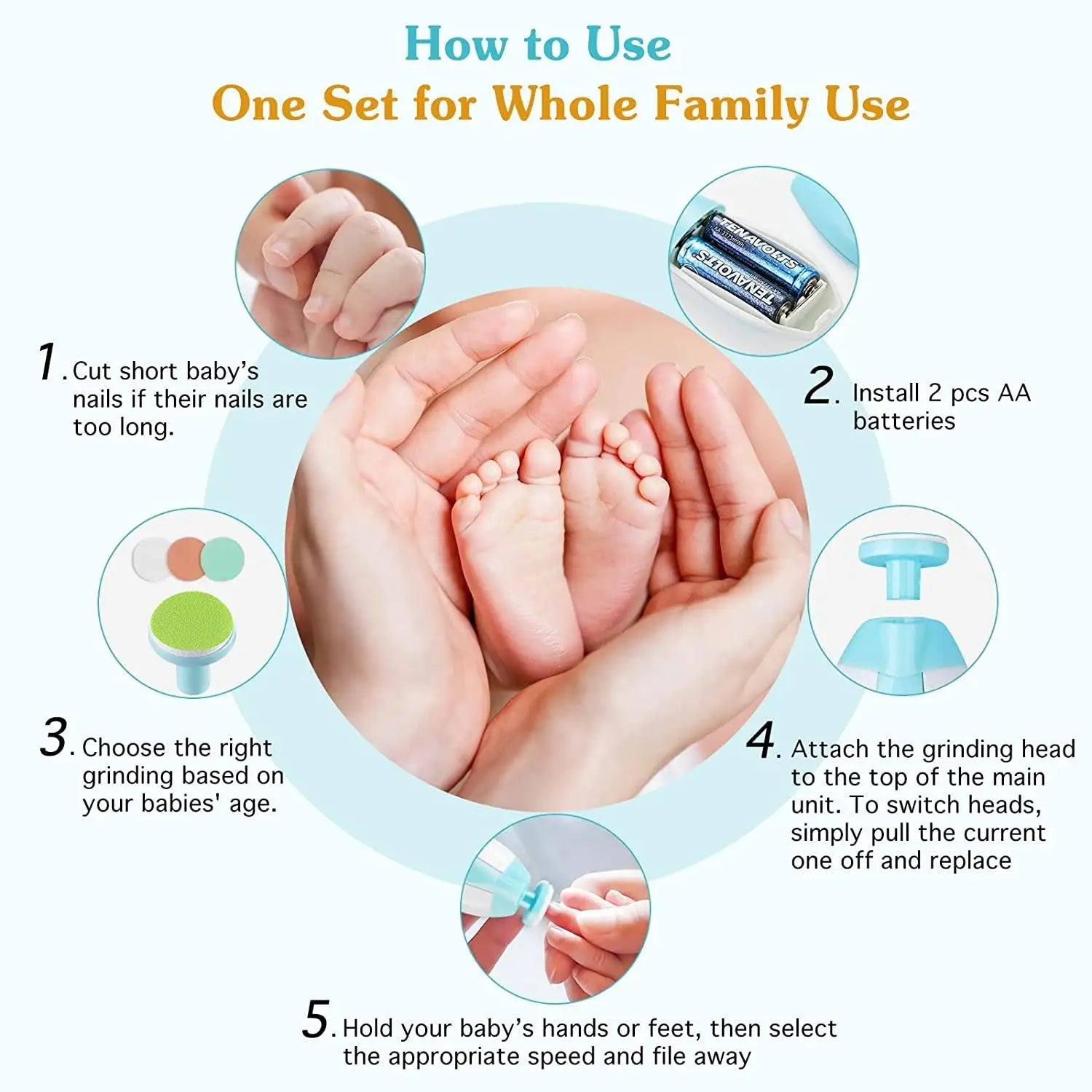 Baby Nail File Trimmer With Light
