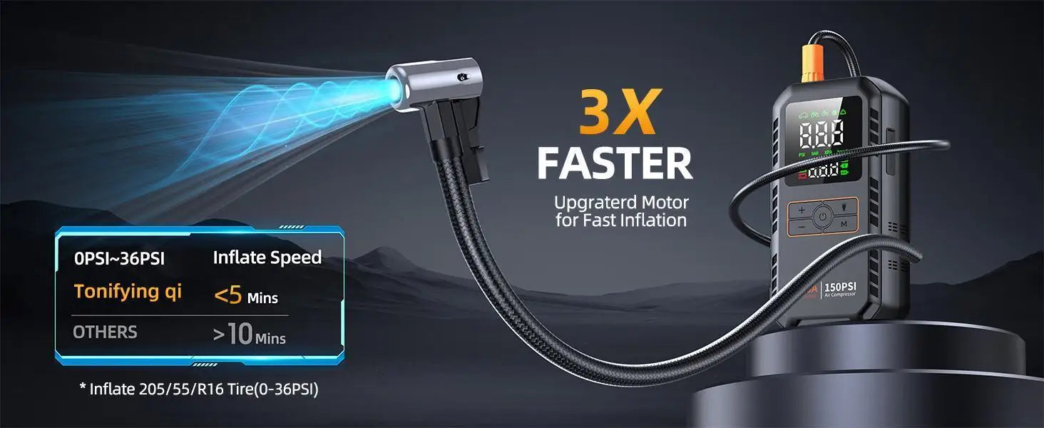 8-in-1 Car Jump Starter with Air Compressor