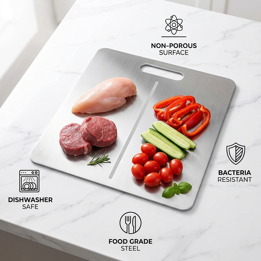 Stainless Steel Cutting Board for Hygienic Food Prep